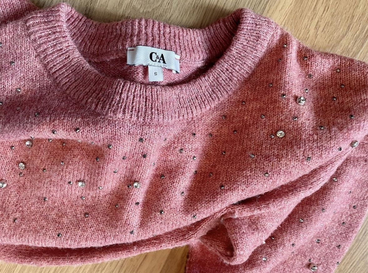 C&A Maglioni & Felpe: C&A Glitzerpullover, Gr. S, rose & grau – Usato da Baden venduto da Tiffany6878 2