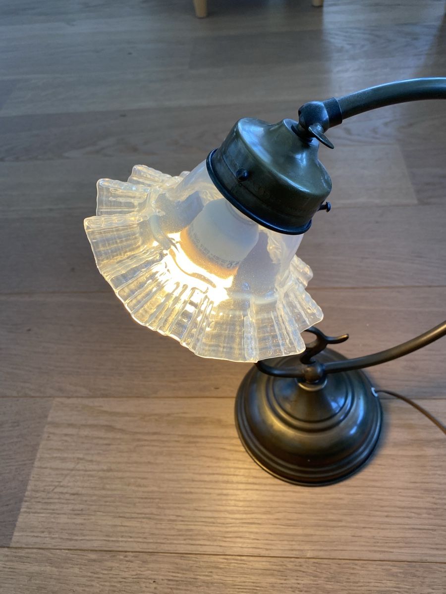 Lampade: Antike Jugendstil Tischlampe Messing  – Usato da Niederrohrdorf venduto da StefMont 3