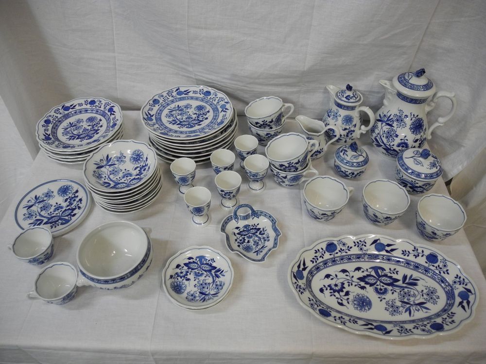 Hutschenreuther - Blau Zwiebelmuster - 1 Tasse De Thé Avec Soucoupe