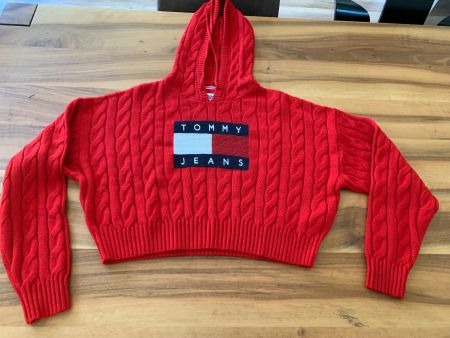 Tommy Jeans Strick-Hoodie, Rot, Grösse S, Top Zustand!