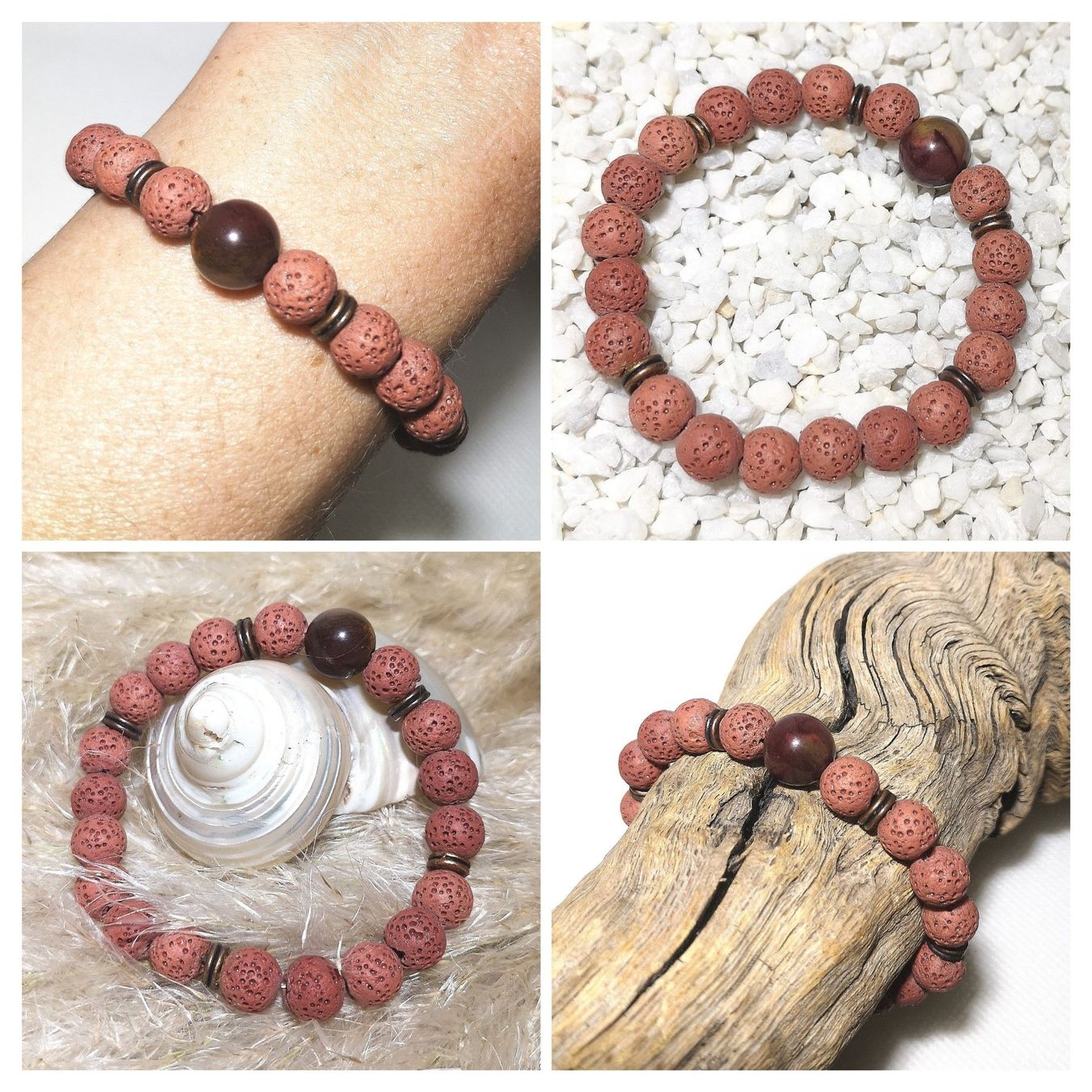 Bracciali & Braccialetti: altrosa Lavastein Armk. - Spendenaktion – Nuovo (secondo la descrizione) da Unterkulm venduto da Nachtigall