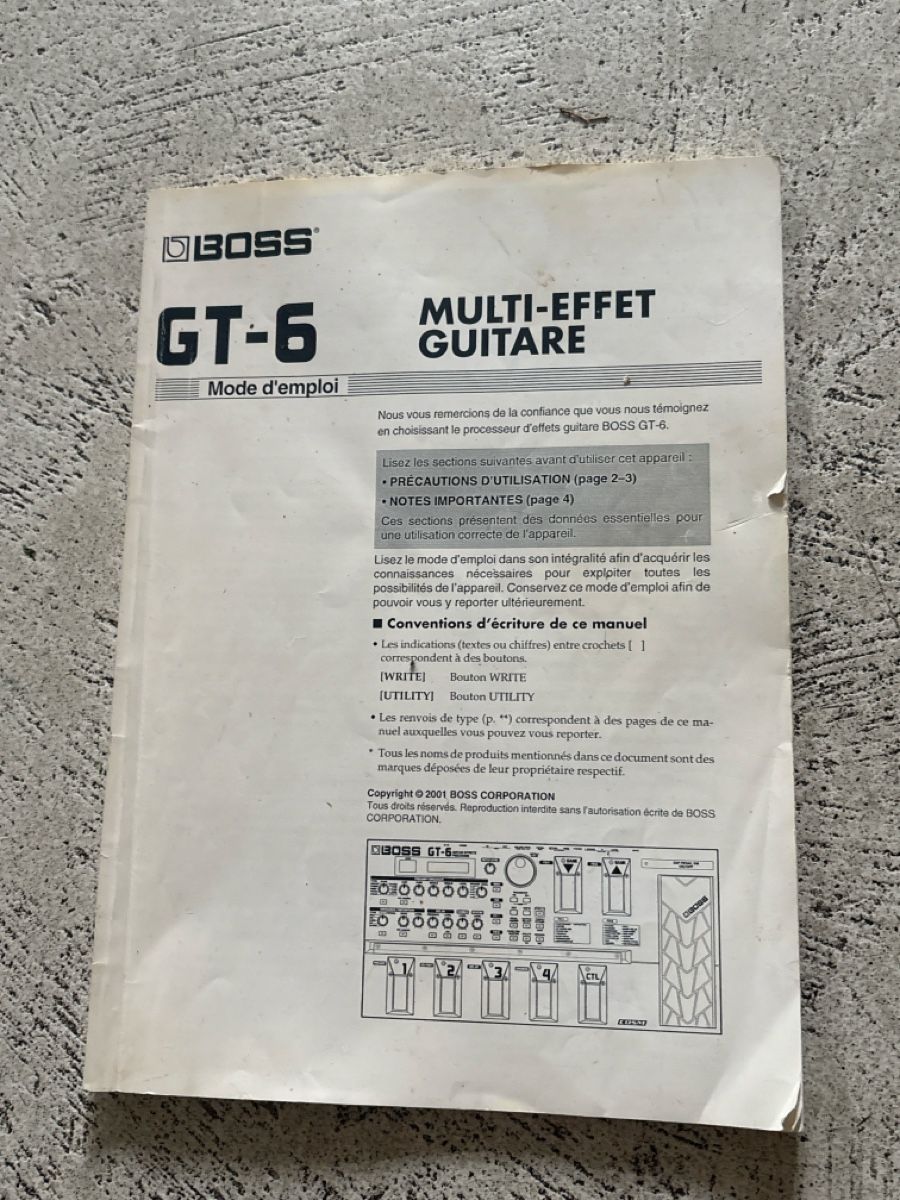 Boss Strumenti musicali: Pédalier guitare Boss GT-6 multi-effets – Usato da Vernier venduto da Judge63 5