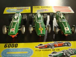 3 x Faller Club Racing Brabham grün England 1:32  alt selten