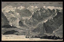 AK Spiez, Ortsansicht mit dem Thunersee und den angrenzenden