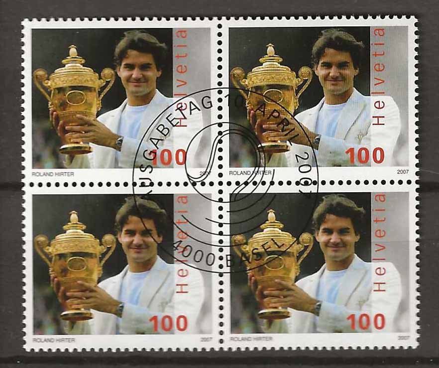 Tutti i francobolli: B1229 - Roger Federer 2007 B4 1er jour – Usato da Trélex venduto da Phil_Albert