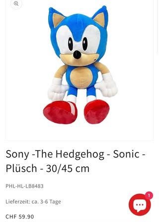 Giocattoli: SONIC Set Hedgehog PLÜSCH ca 85cm & klein ca 45cm & Mocchi – Nuovo (secondo la descrizione) da Meggen venduto da AuDa17 8