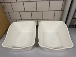 Katzentoilette, Klo, WC, Kiste in weiss, 2x