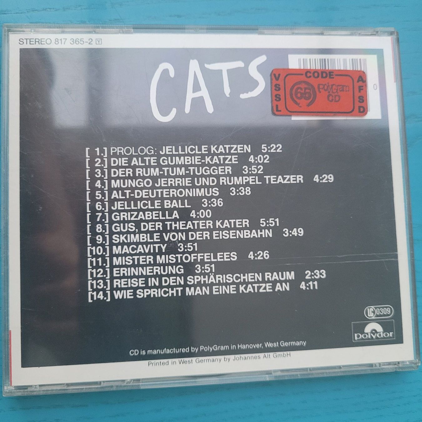 CD: Cats- Deutsche Originalaufnahme – Usato da SCHÜBELBACH venduto da CoKaHa 1