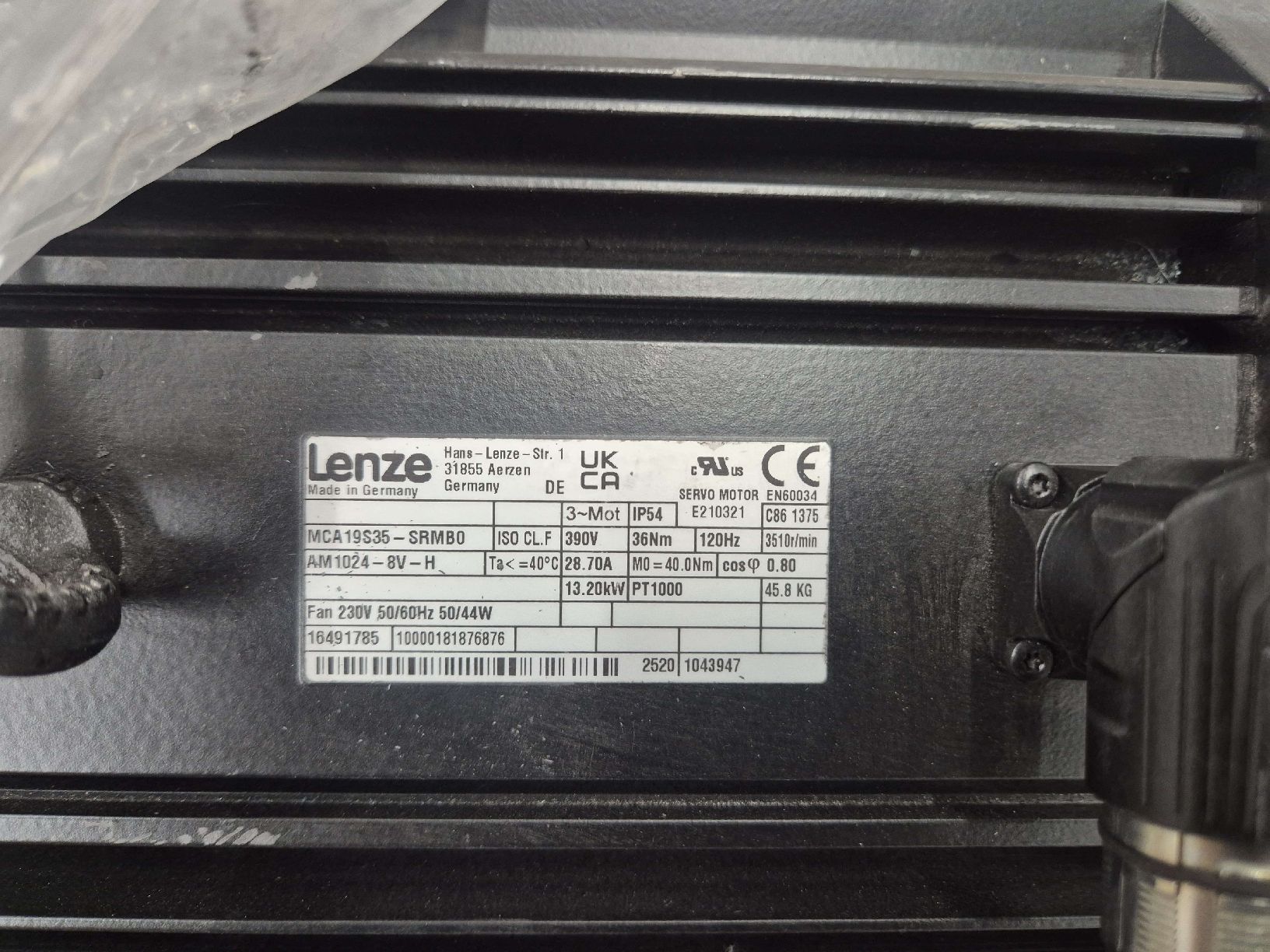 Motori: Servo Asynchronmotor Lenze MCA 19S35-SRMBO neuwertig – Nuovo (secondo la descrizione) da Thalwil venduto da Moritz.A 1