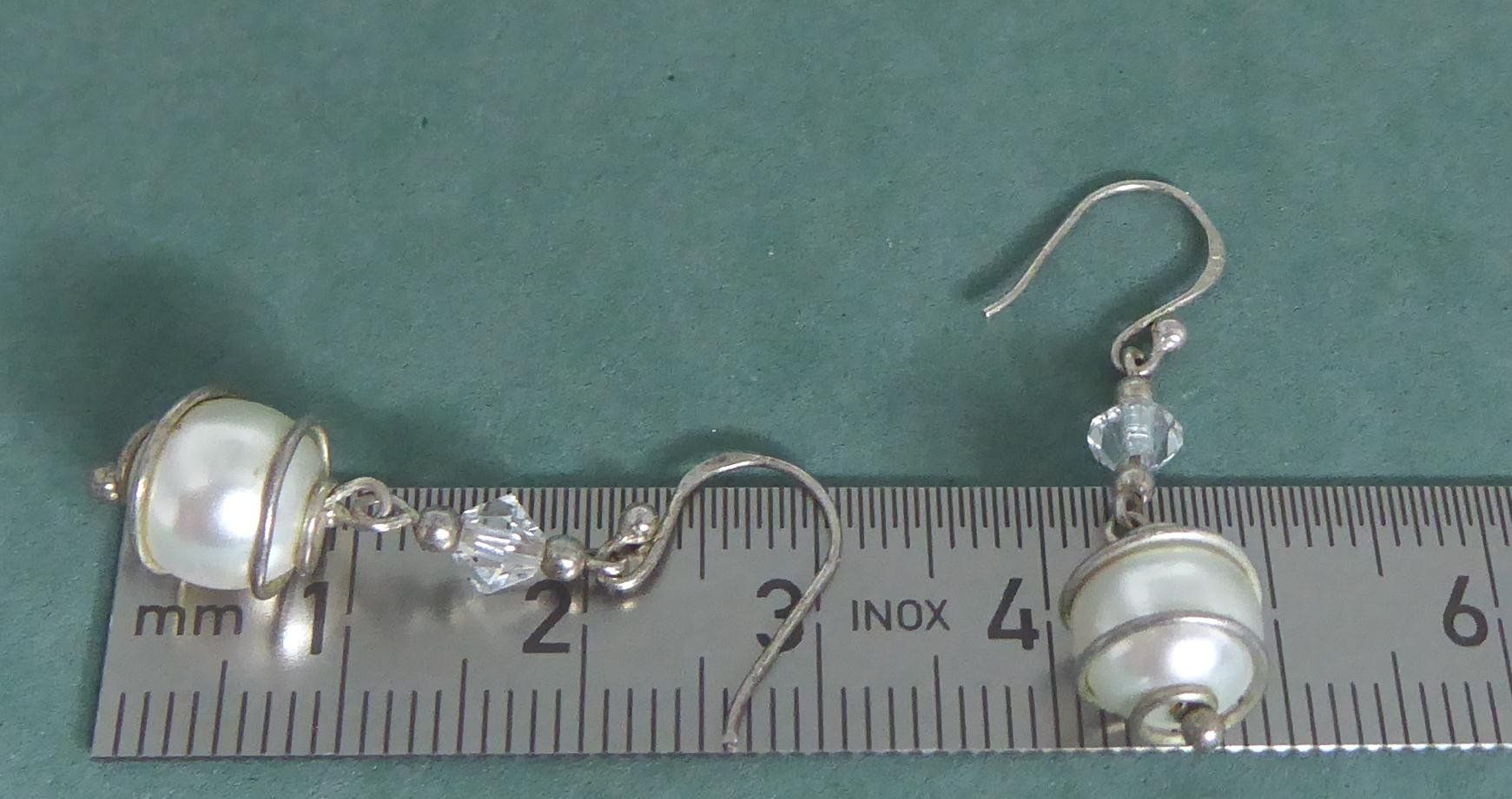 Ohrringe & -stecker: Ohr Ringe / Hänger 925 Silber mit synthetischer Perle – Gebraucht aus Muri AG von silvermouse007 1