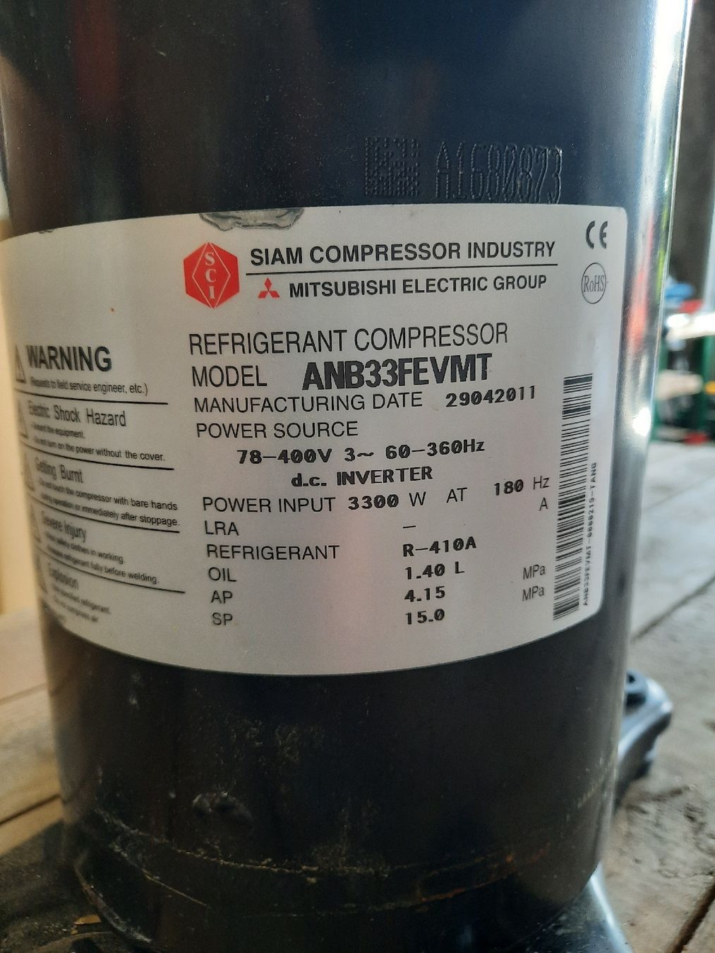 Condizionatori: Compressor Saim- Mitsubischi ANB33FEVMT ( Klima Verdichter) – Usato da Niederuzwil venduto da Luksa2208