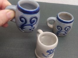 Set of 3 Vintage Ceramic Liquor Shot Glasses - Collect 2 cl
