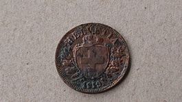 2 Rappen Münze Jahrgang 1919