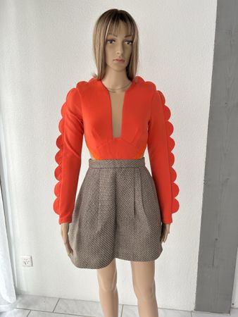 Three Floor Dress, size UK 4, Orange and brown, unique!