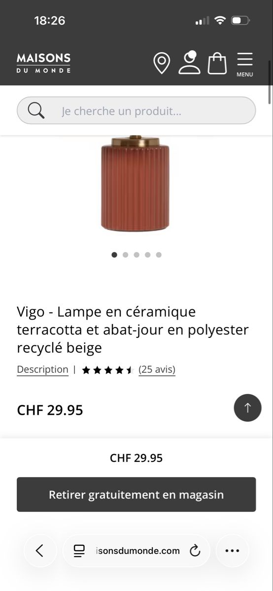 Maisons du monde Lampade: Lampe Maisons du Monde – Nuovo (secondo la descrizione) da Montpreveyres venduto da hae_zk6g 1