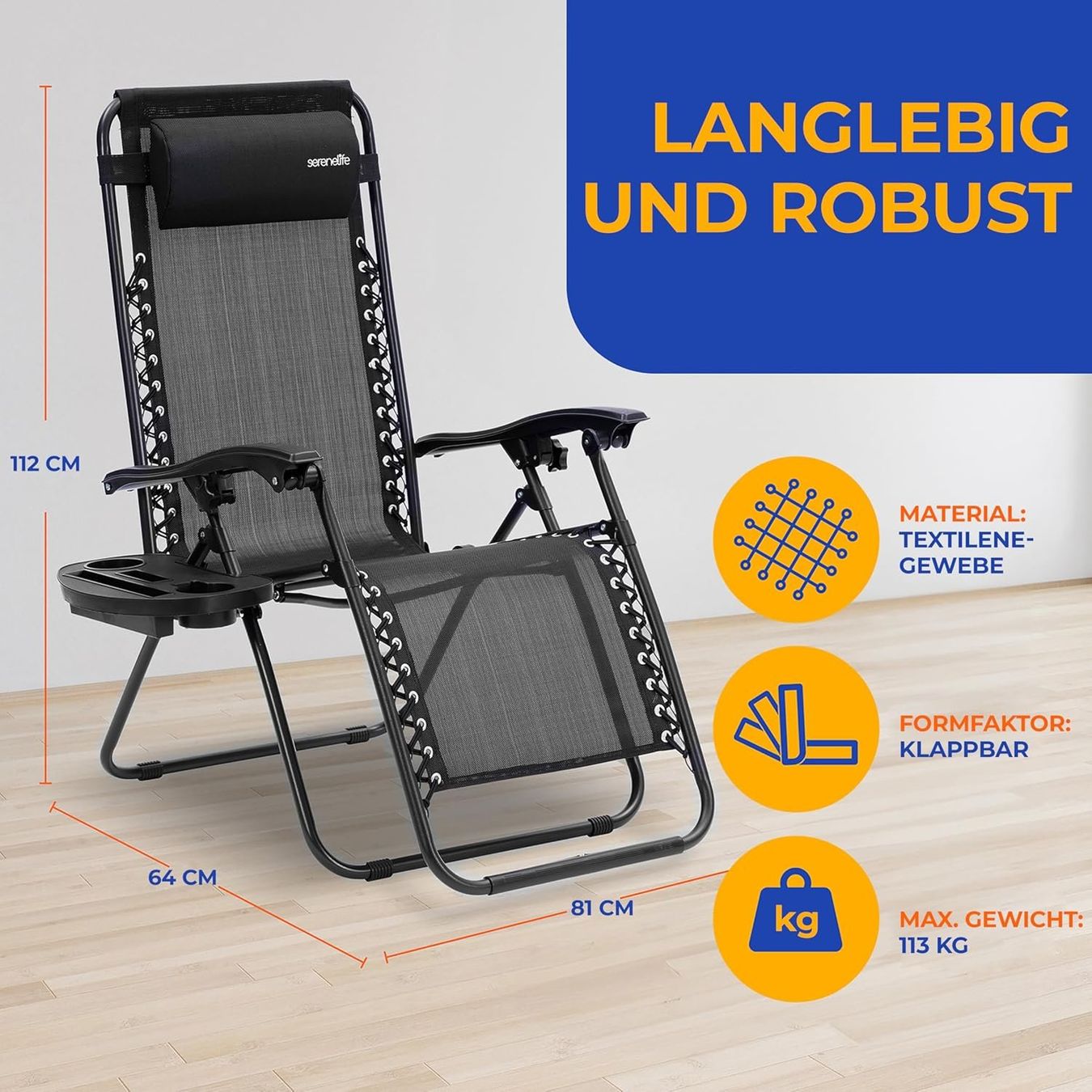 Chaises longues: Liegestühle Liegestuhl Sonnenliege Gartenliege 2er Set – Neuf avec emballage d'origine à Wittenbach par VELARO 5