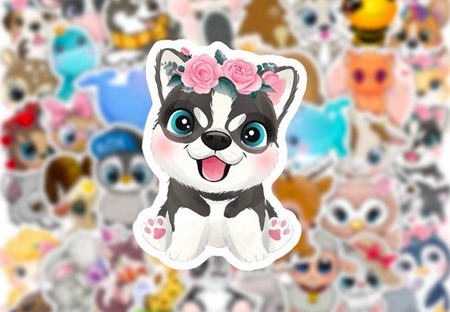 50 Stk. Sticker/Aufkleber - Cartoon Süsse Tiere | Kaufen auf Ricardo