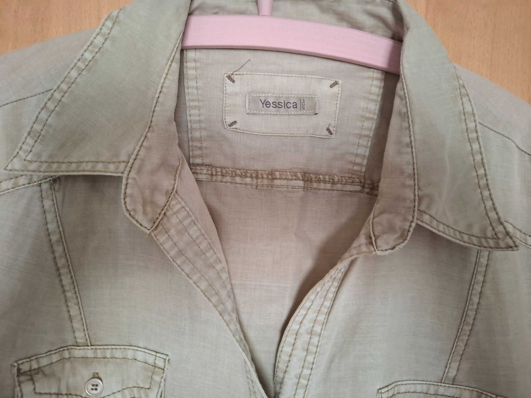 C&A Camicette: Bluse BW/Ramie Gr.48 Beige/Braun – Usato da St.Gallen venduto da LaMiSa 1