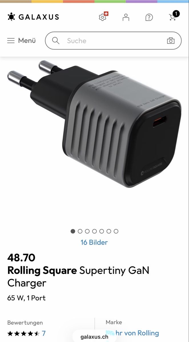 Ladegerät: Rolling Square Supertiny 65W USB-C Ladegerät z.B. Macbook – Neu (gemäss Beschreibung) aus Olten von Lamb_of_God