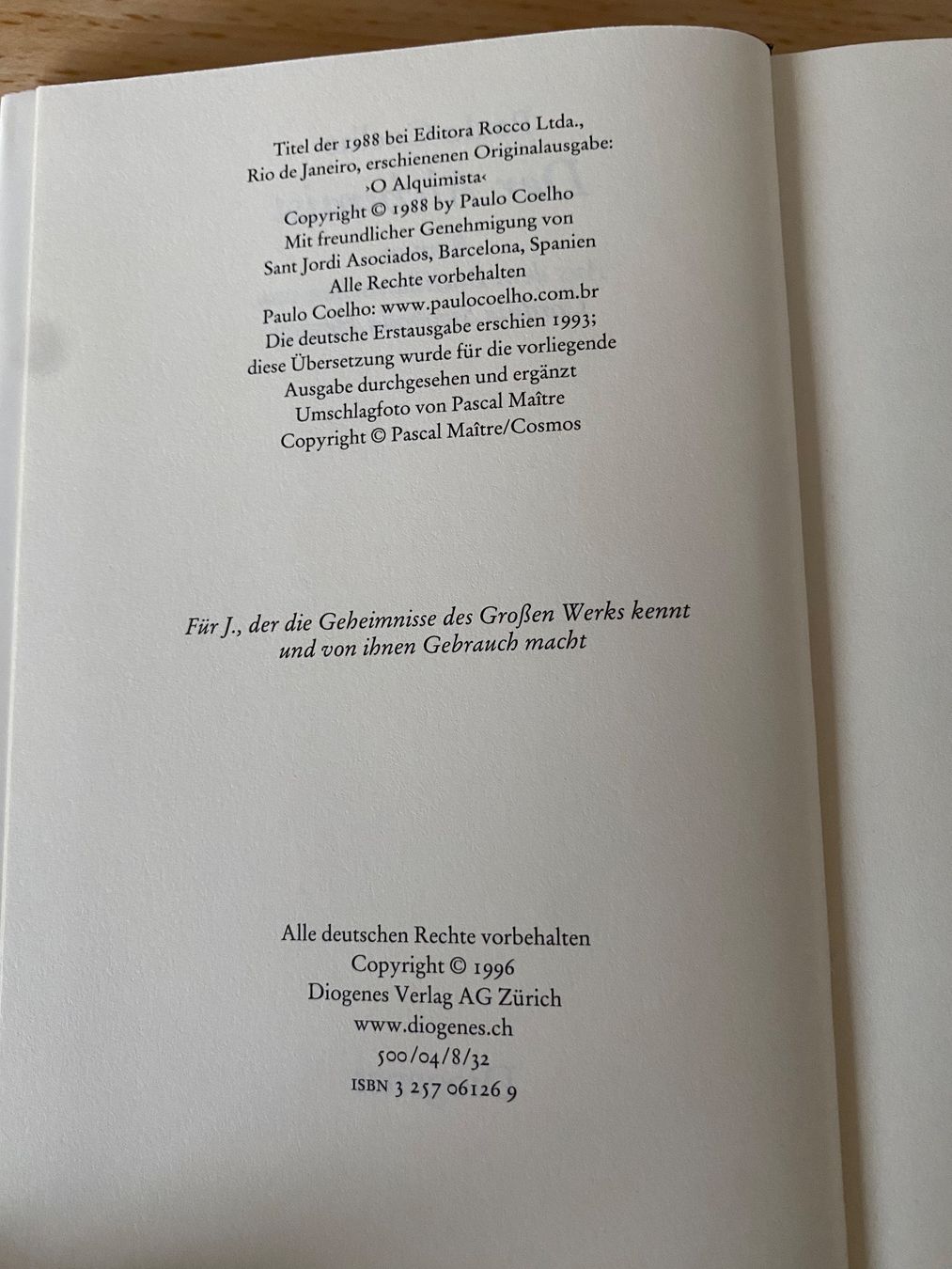 Bücher: Der Alchimist - Paulo Coelho – Gebraucht aus Schwarzenburg von  5
