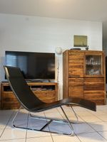 Exklusive Design-Relaxliege aus Echtleder mit Chromgestell