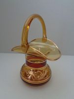Geschliffene Henkelvase  Goldverzierung