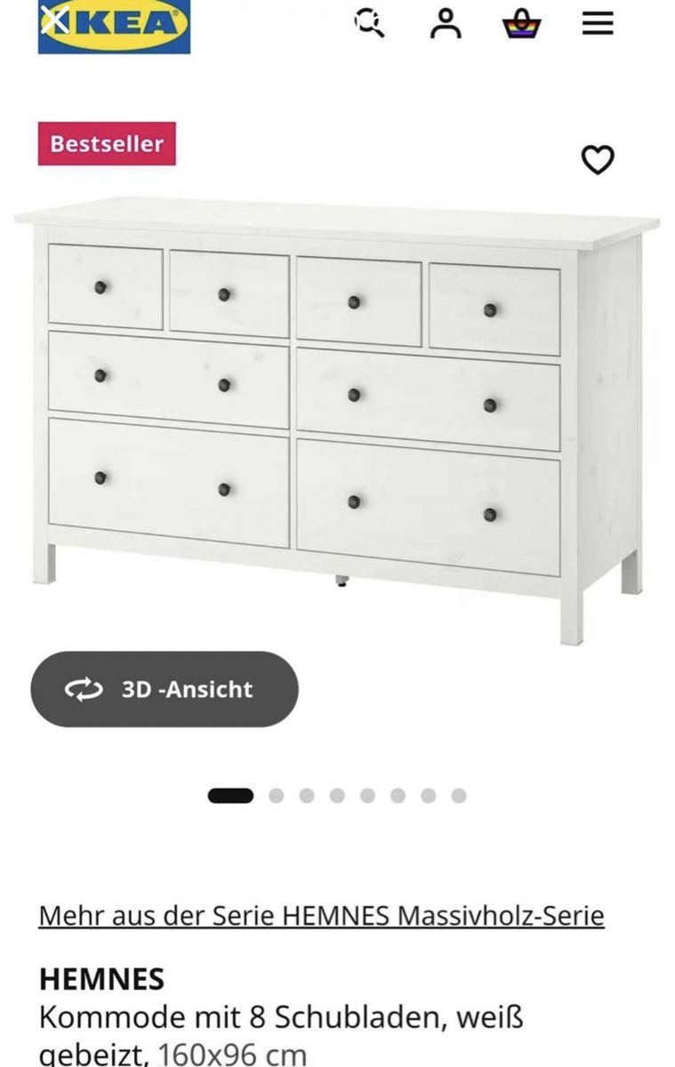 Cassettiere: Ikea HEMNES Kommode mit 8 Schubladen – Usato da Diessenhofen venduto da Ibrahim_dndr 3