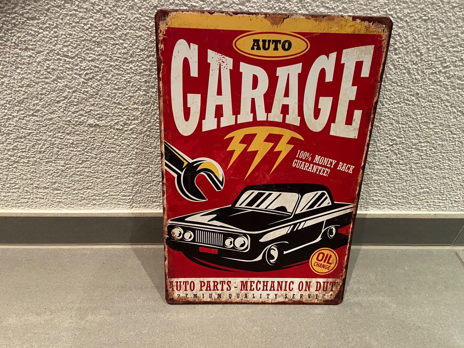 Schilder: SCHILD Vintage Blechschild GARAGE AUTO NEU – Neu und originalverpackt aus Seon von Aaargauer01 5