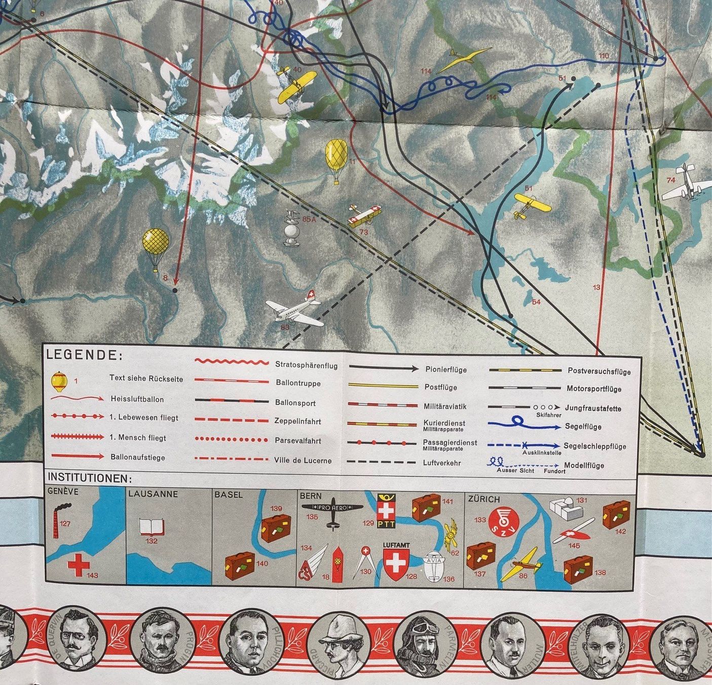 Cartine & Atlanti: Historische Karte der Schweizerischen Luftwaffe – Usato da Orselina venduto da Vrenegonde 7
