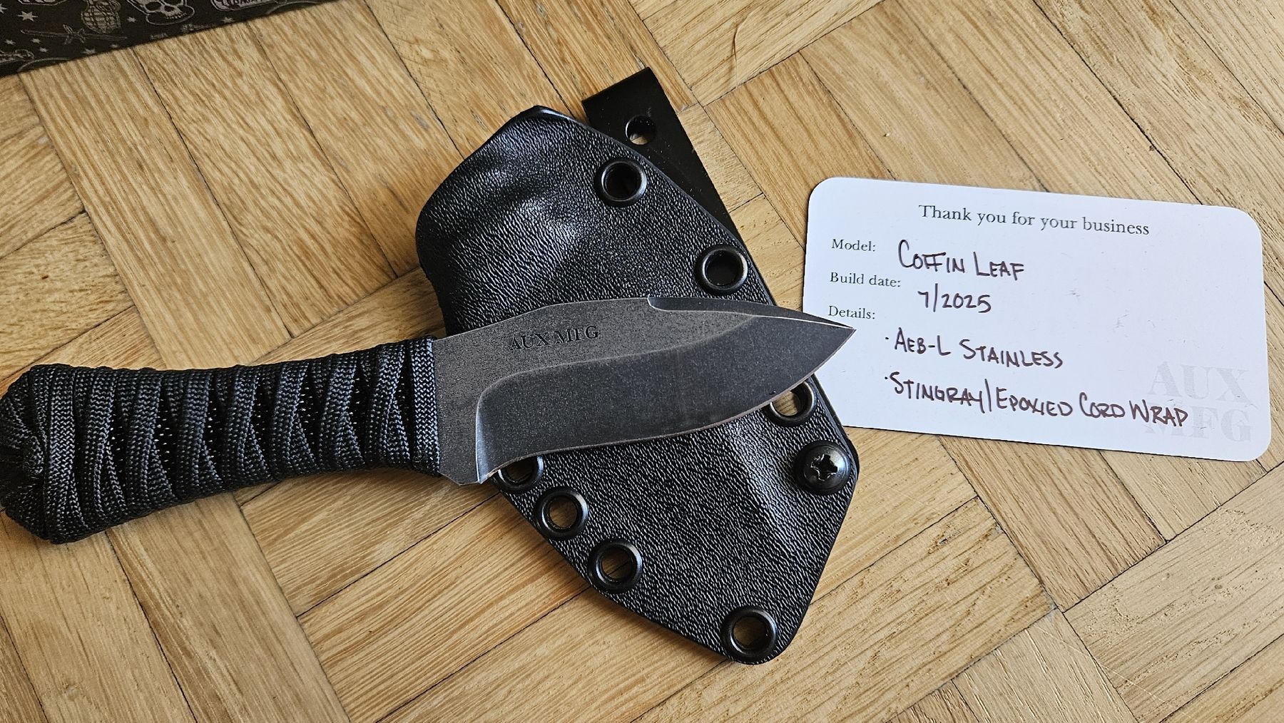 Coltellini militari: Auxiliary Manufacturing Coffin Leaf Knife – Nuovo (secondo la descrizione) da Effretikon venduto da MR.FOX 1