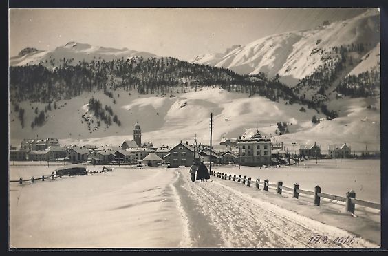 Cartoline postali: AK Celerina, Ortspanorama im Winter – Usato da Berlin venduto da bartko-reher