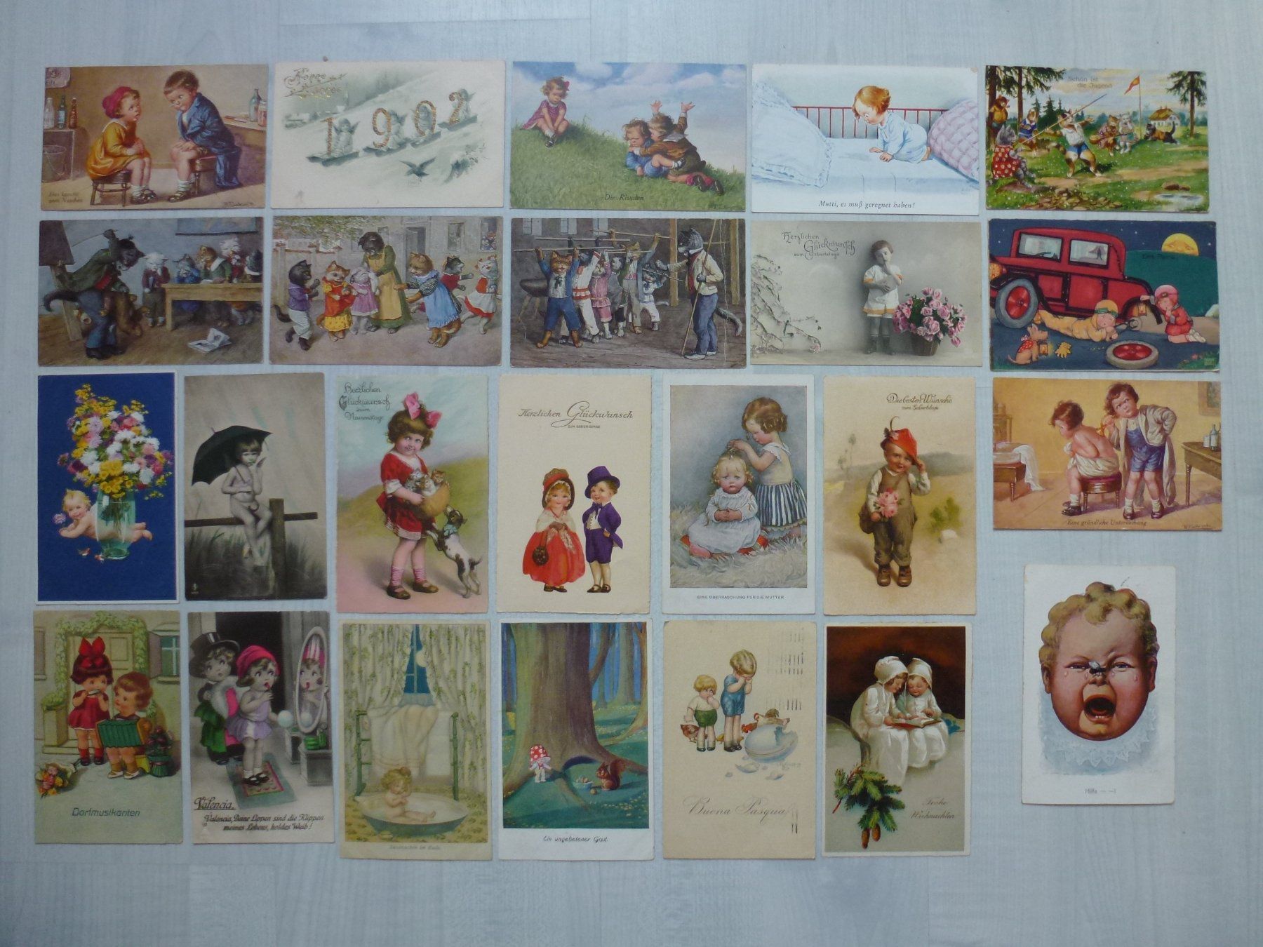 Cartoline postali: Lot ++ 24 Stück Ansichtskarten mit Abbildungen von Kindern – Usato da Walkringen venduto da Casablanca777