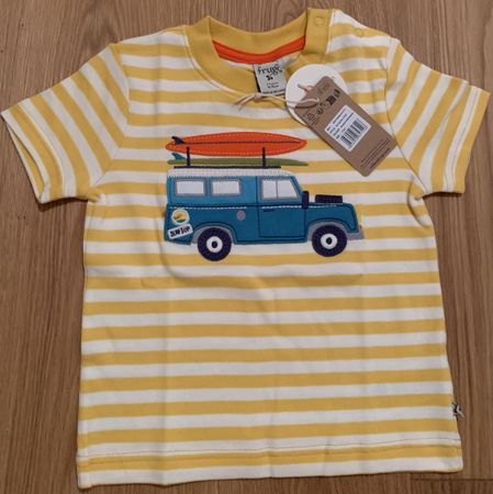 Frugi T-Shirt, Gr. 92/98, gelb gestreift, Neu mit Etikett