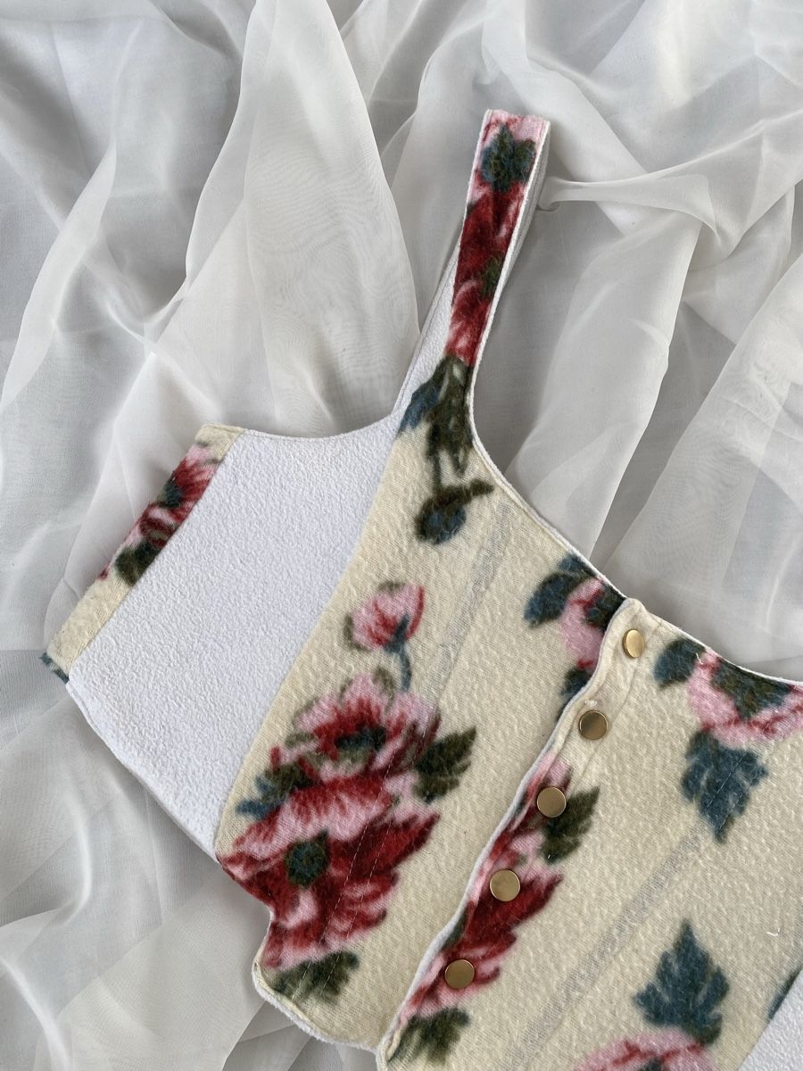 Tops: Blumenmuster Teddyfell Korsett Top Grösse S – Neu (gemäss Beschreibung) aus lommis von inf_thv8 3