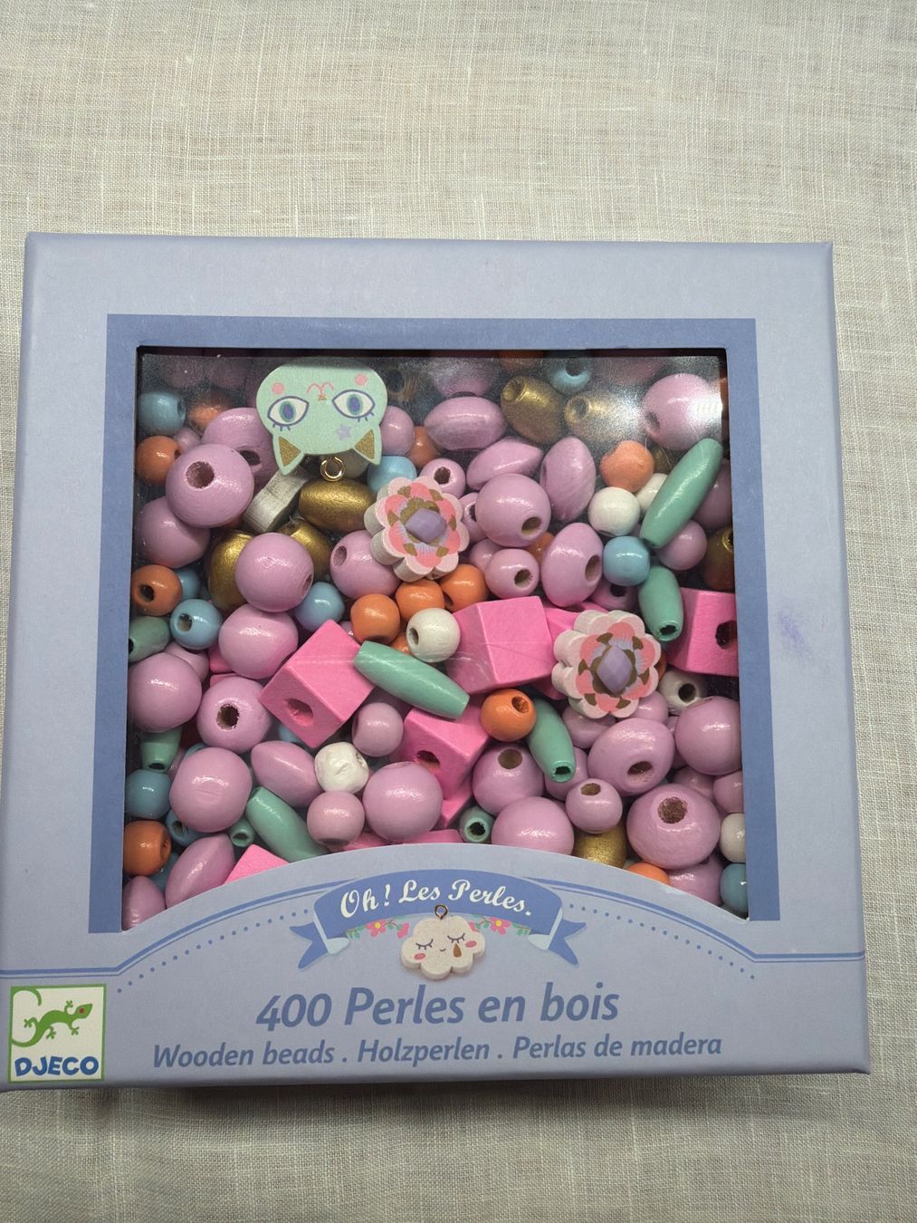 Perle (finte): DJECO Holzperlen 2 Sets grün - rosa – Nuovo (secondo la descrizione) da Brütten venduto da Rod816 4