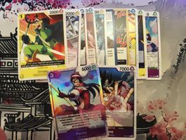 One Piece SR OP07-072 English und 12 Karten