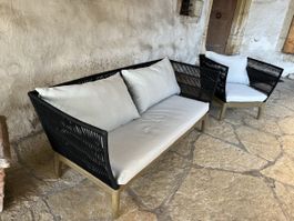 Salon de jardin moderne - canapé et fauteuil d'extérieur ☀️