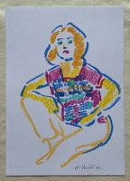 Walter Ropélé Original Fettkreide/Papier 20x15cm handsign.