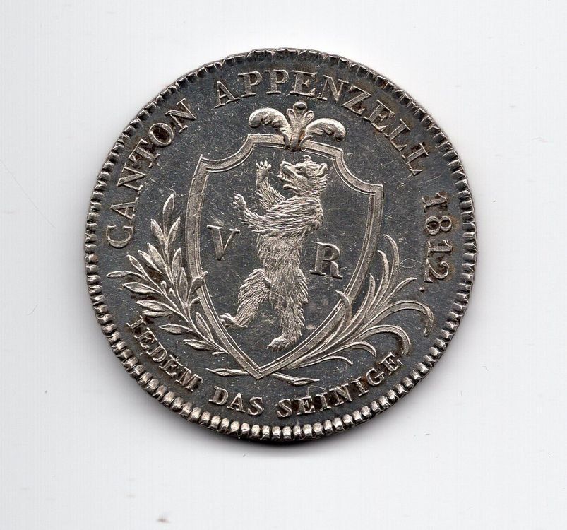 Tutti le monete: TOP FDC 2 Francs Appenzell 1812 – Usato da Meyrin venduto da menelaos77 1