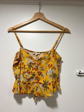 Review Top, Grösse S, Gelb mit Blumenmuster, Sommer