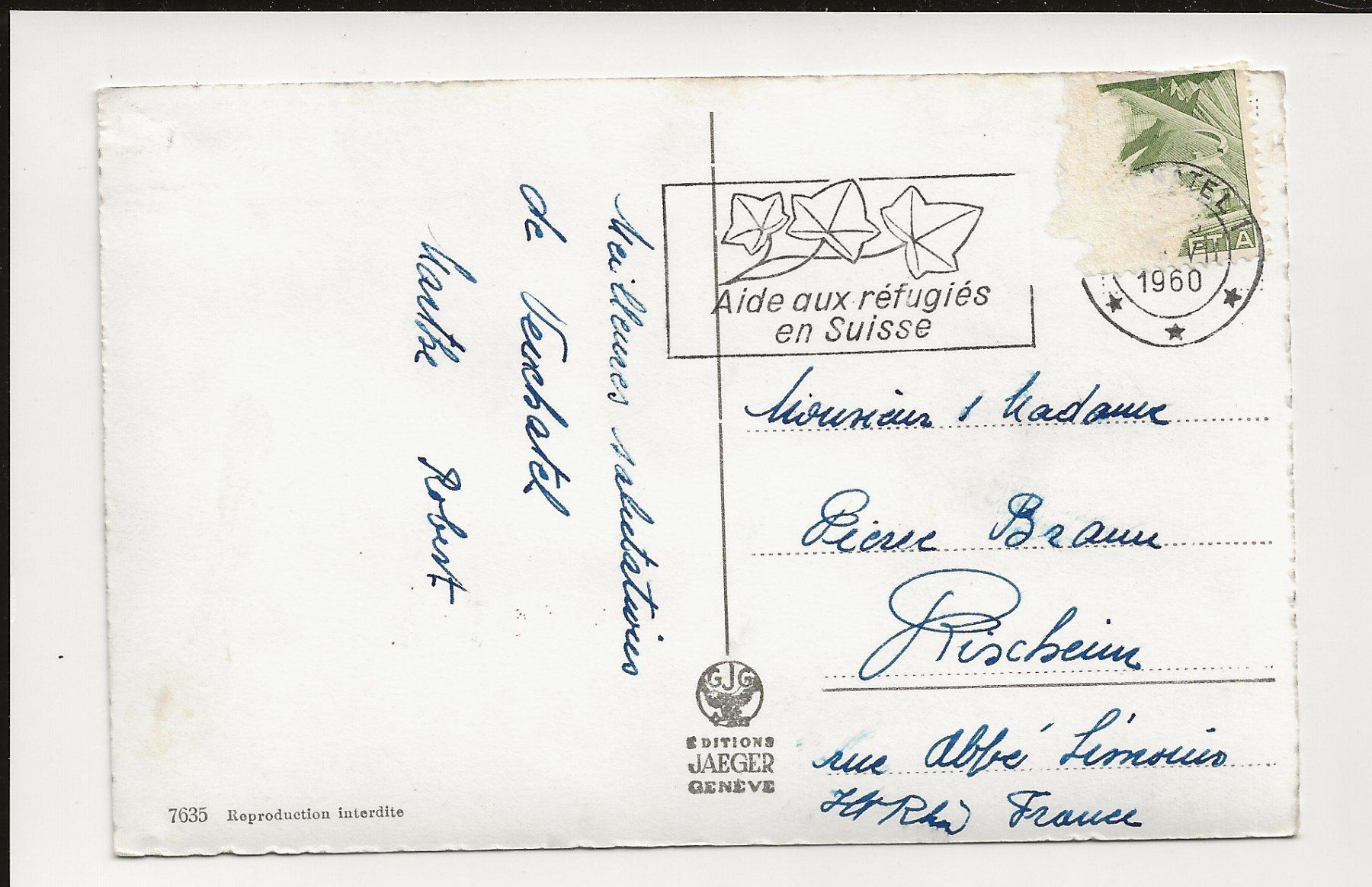 Cartoline postali: AK 1960 Souvenir de Neuchâtel – Usato da Greifensee venduto da 315WDO 1