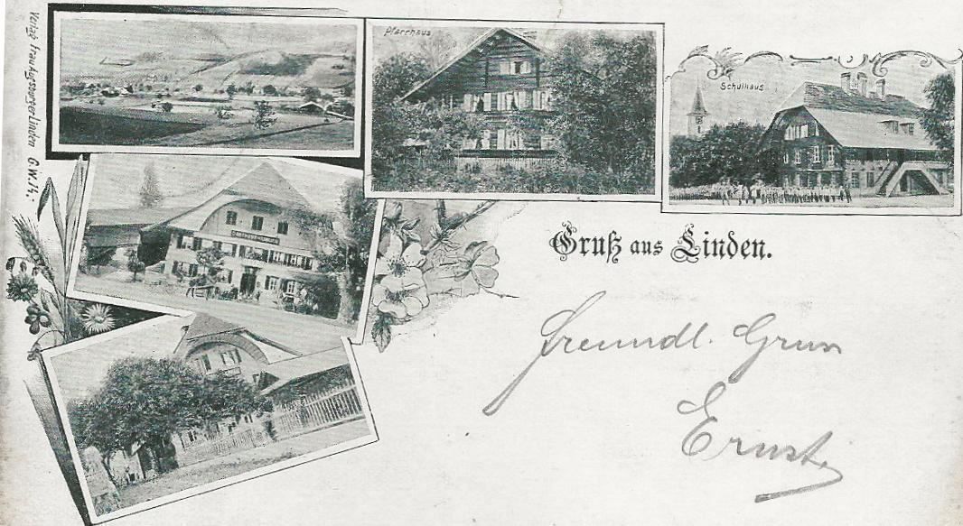Ansichtskarten: Linden BE 5 Bild Oberdiessbach, Münsingen 1901 – Gebraucht aus Ennetmoos von Ambuman