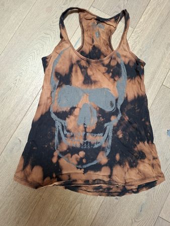 top batik skull punk metal Gr S