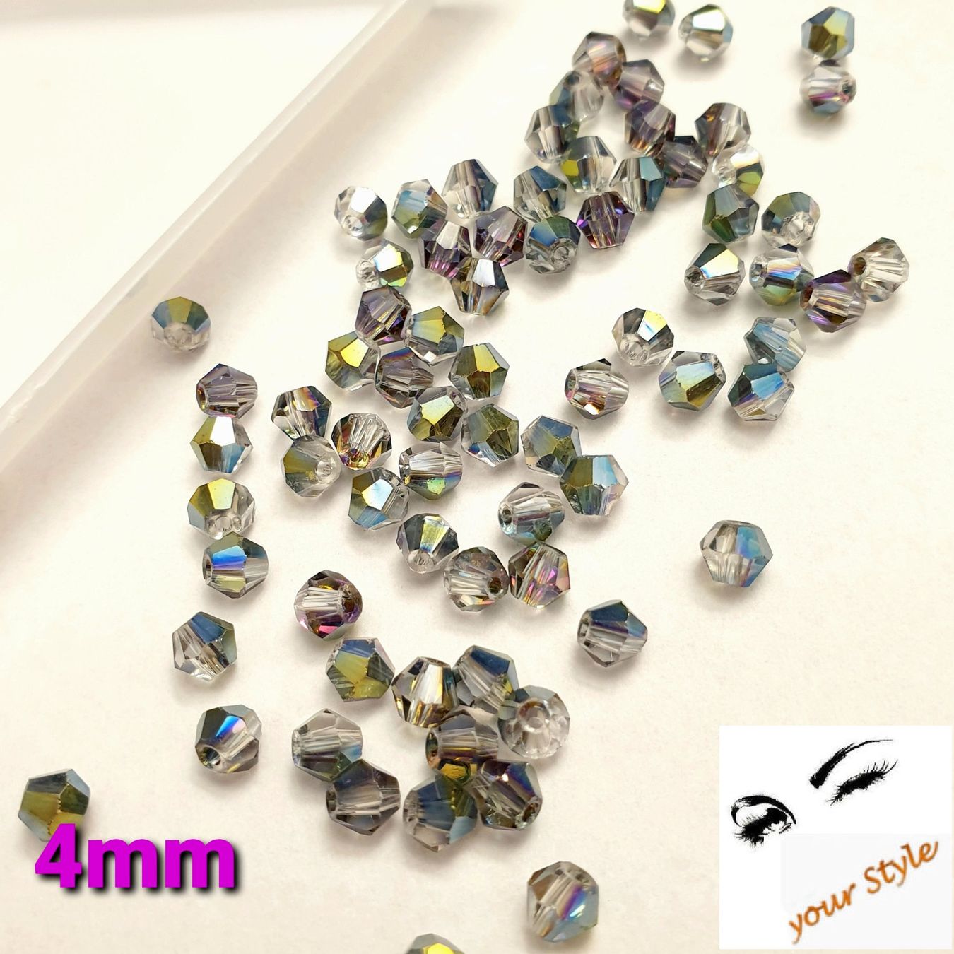 Perlen (unechte): 100 Stk. Glas- Perlen 4mm multicolor – Neu und originalverpackt aus Oberglatt ZH von -your-Style- 2