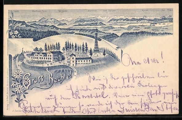 Ansichtskarten: Litho Bachtel, Gasthaus und Aussichtstur – Gebraucht aus Berlin von bartko-reher
