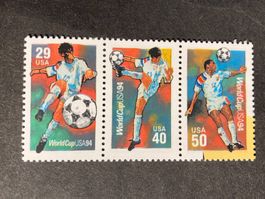 USA 1994 Satz Fussball WM postfrisch 3er-Streifen aus Block