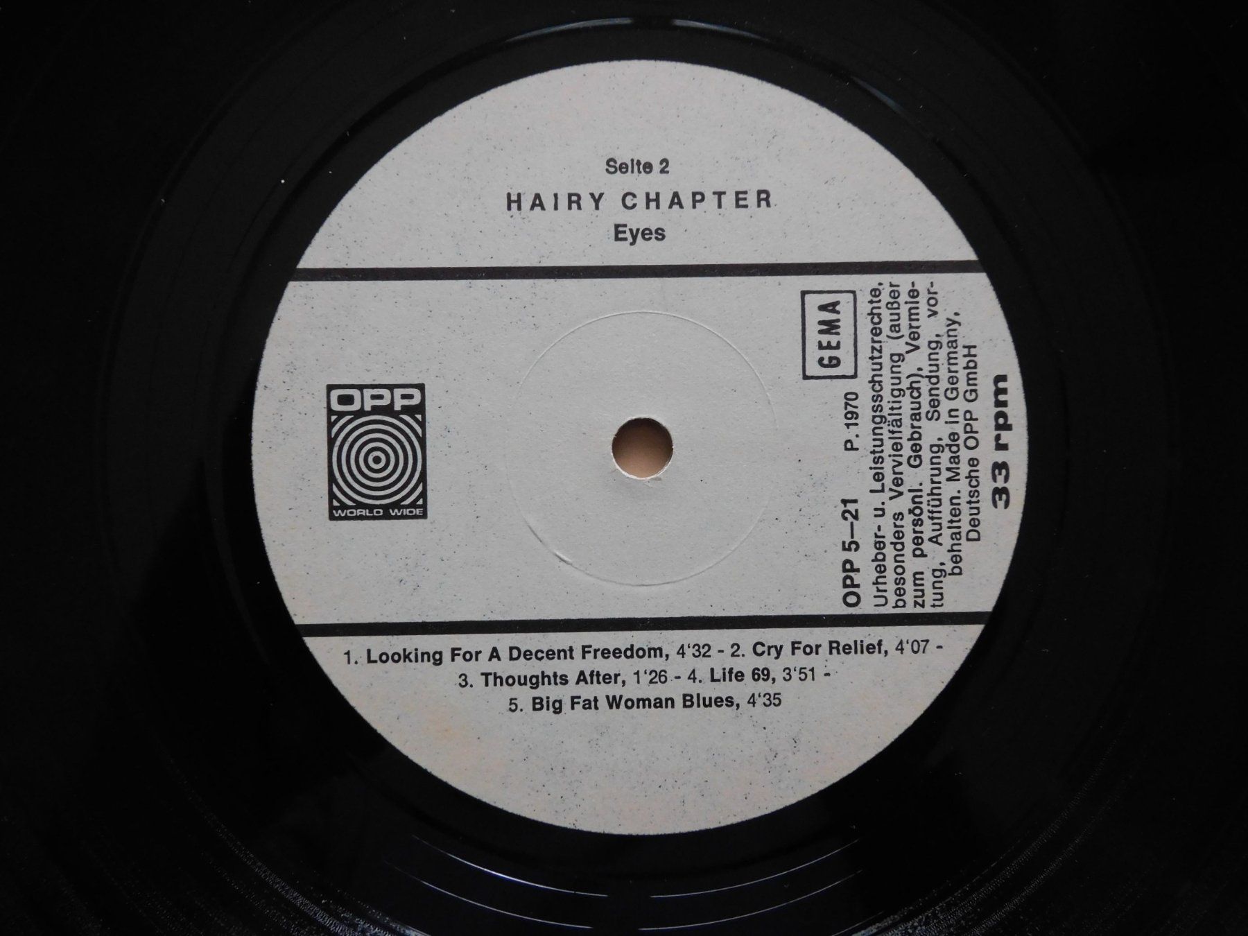 Schallplatten: Hairy Chapter - Eyes – Gebraucht aus Emmenbrücke von Dickens 3