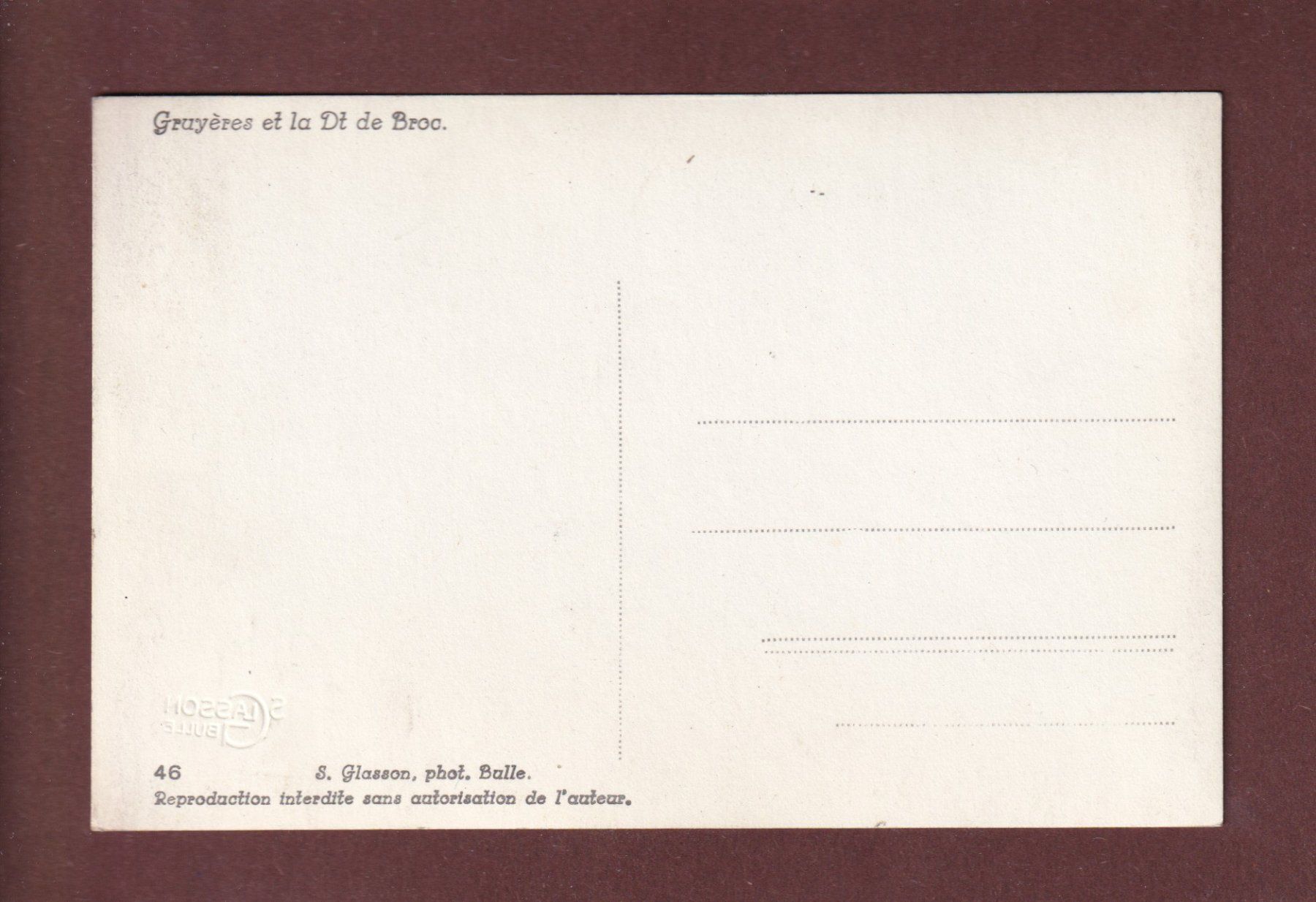 Cartoline postali: GRUYERES - Dent de Broc – Usato da Pully venduto da nicecards-shop 1