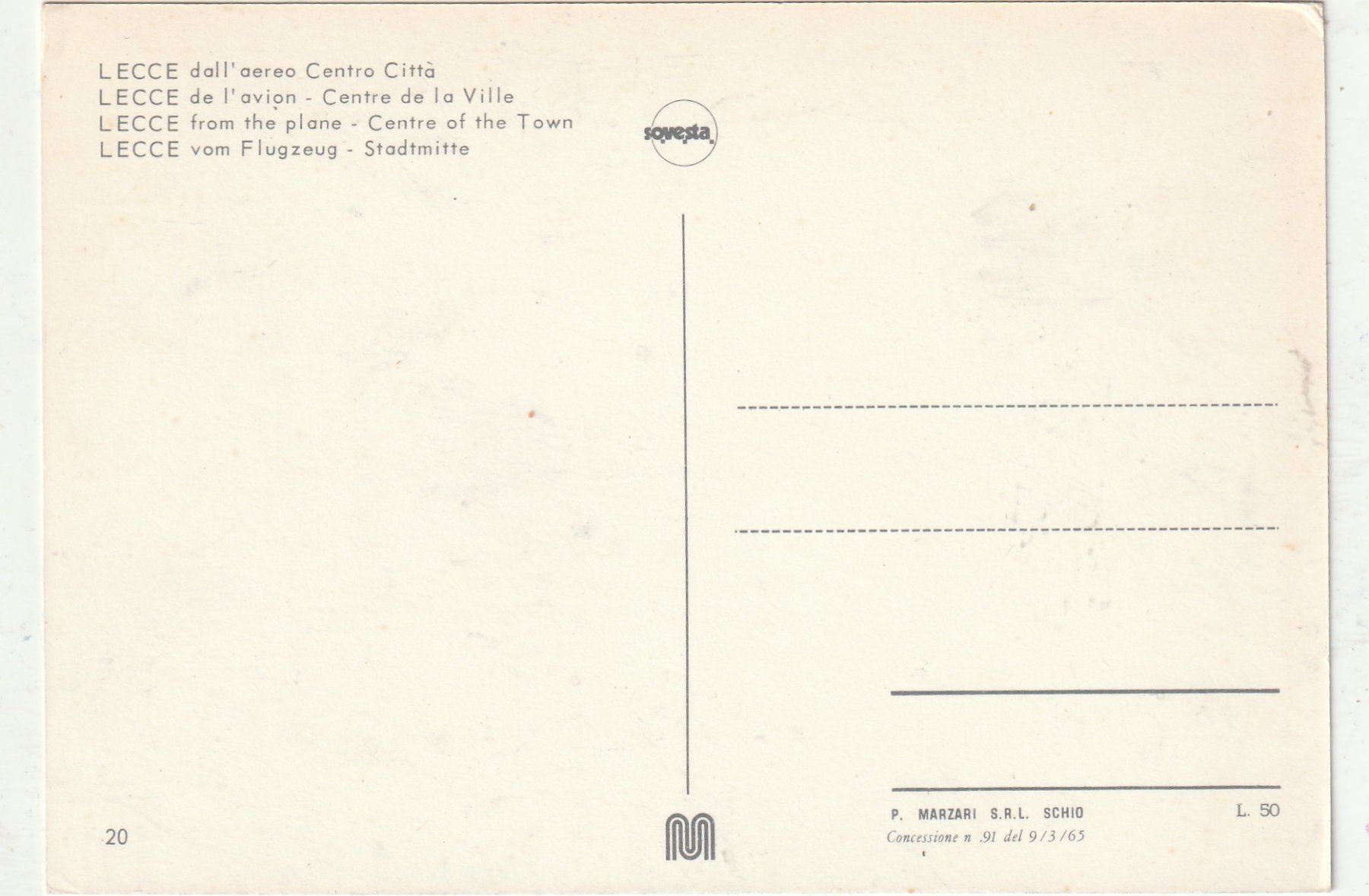Cartoline postali: Lecce Flugaufnahme – Usato da Lumbrein venduto da made02 1