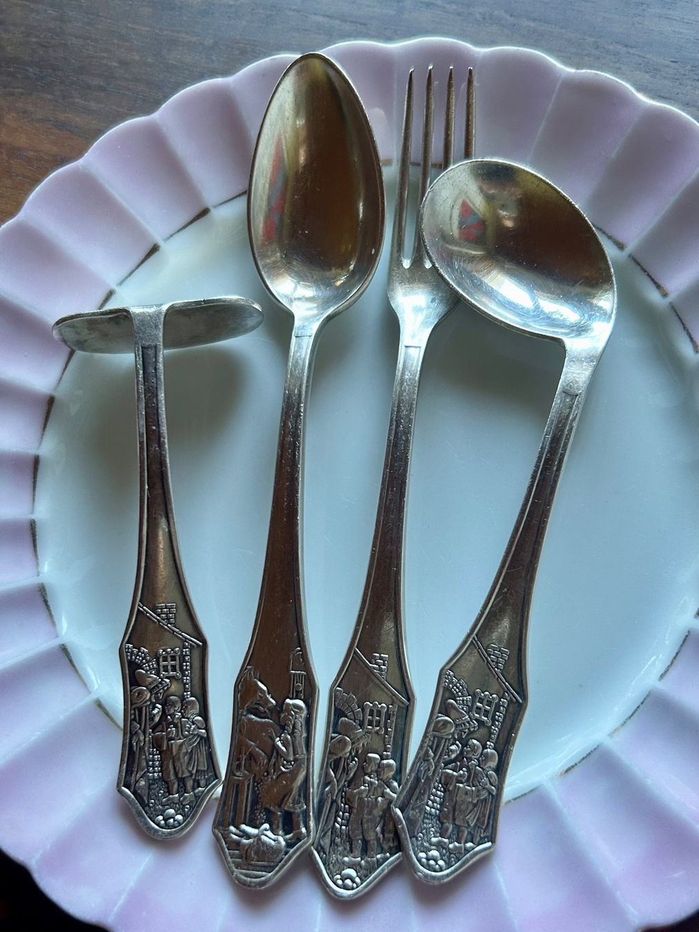 Berndorf Set di posate: Kinderbesteck-Set Silber, Märchenmotiv, , 4-teilig – Usato da Degersheim venduto da Pinguin040 1
